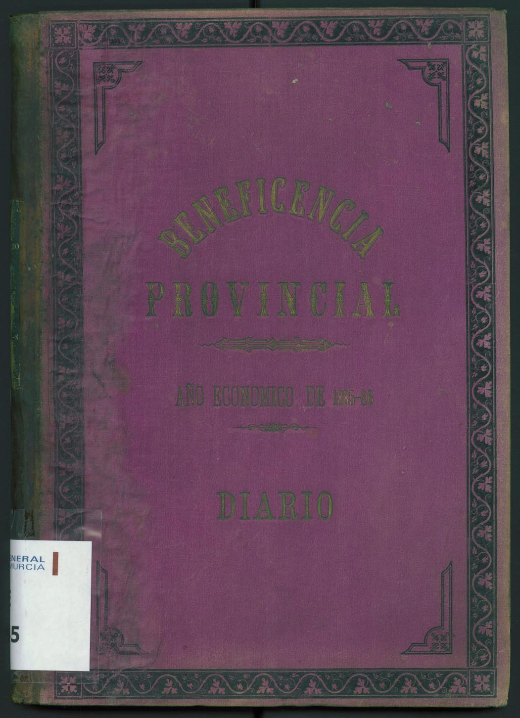 Libro diario del Hospital. Año económico 1885-1886.